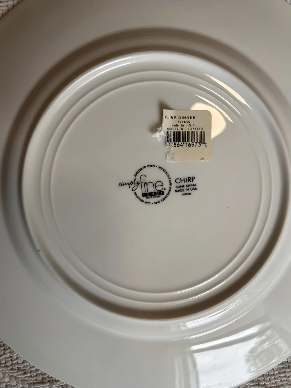 Lenox CHIRP Turquoise Simply Fine -- Set of 4 Dinner Plates 11
